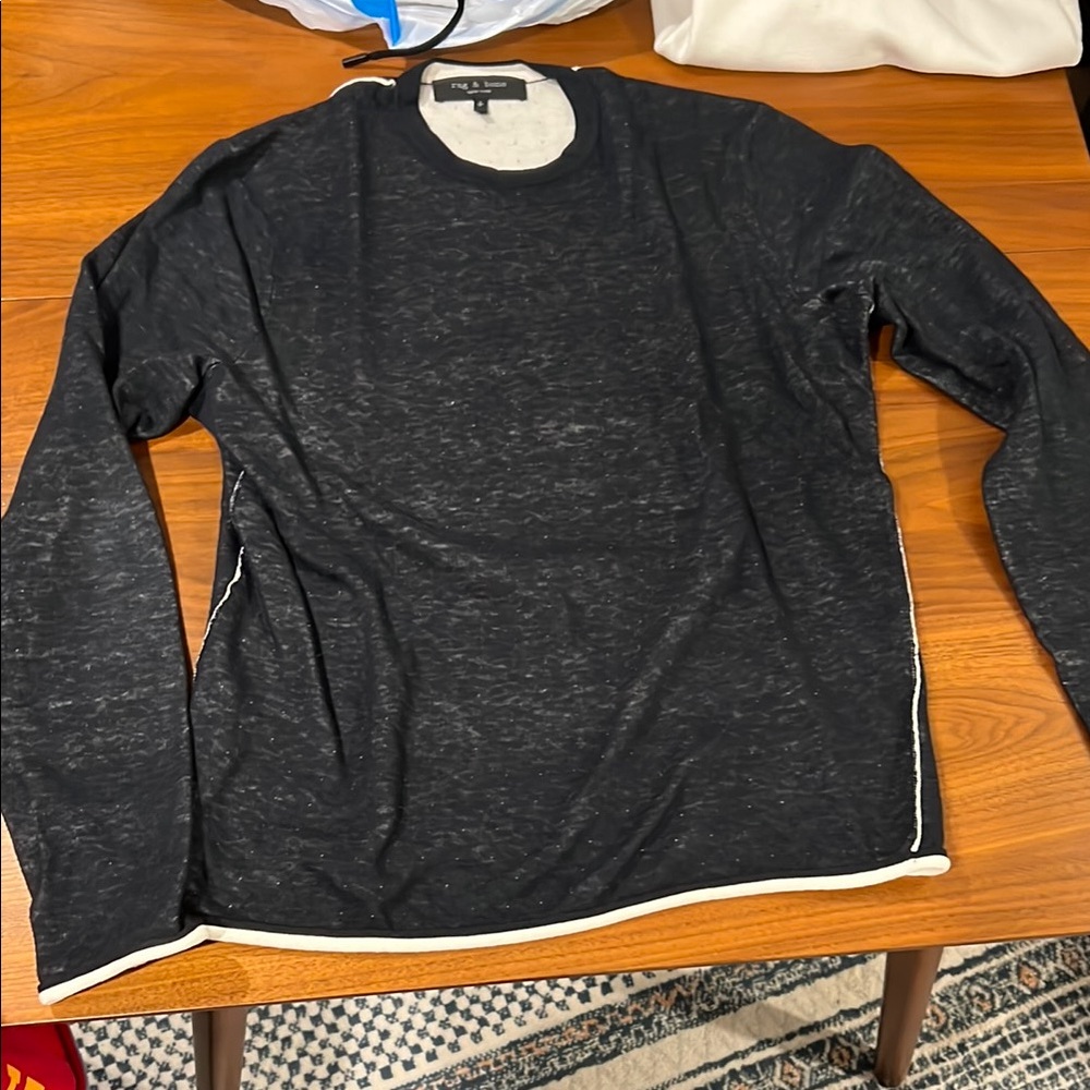 Rag & Bone Black Long Sleeve Lightweight Sweater